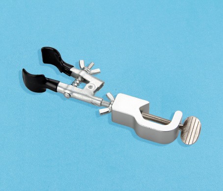 Two-claw variable-direction flask clamp